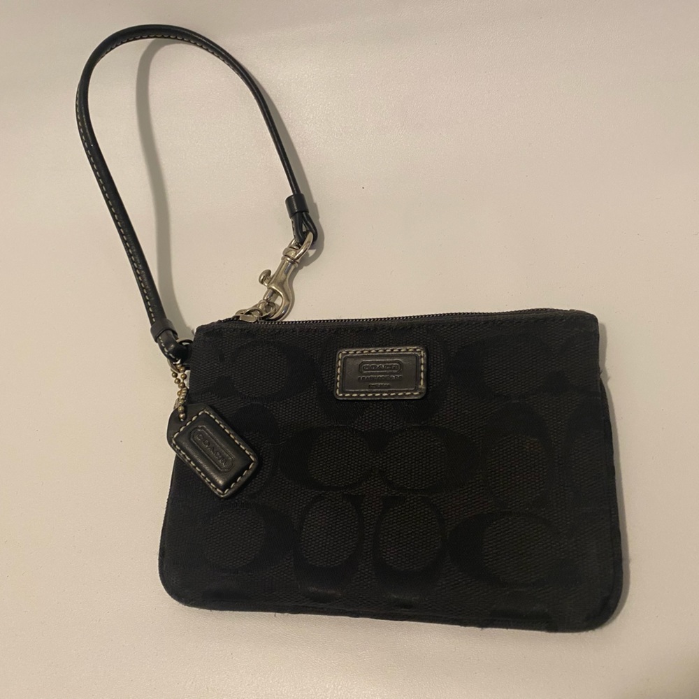 Coach black wristlet purse